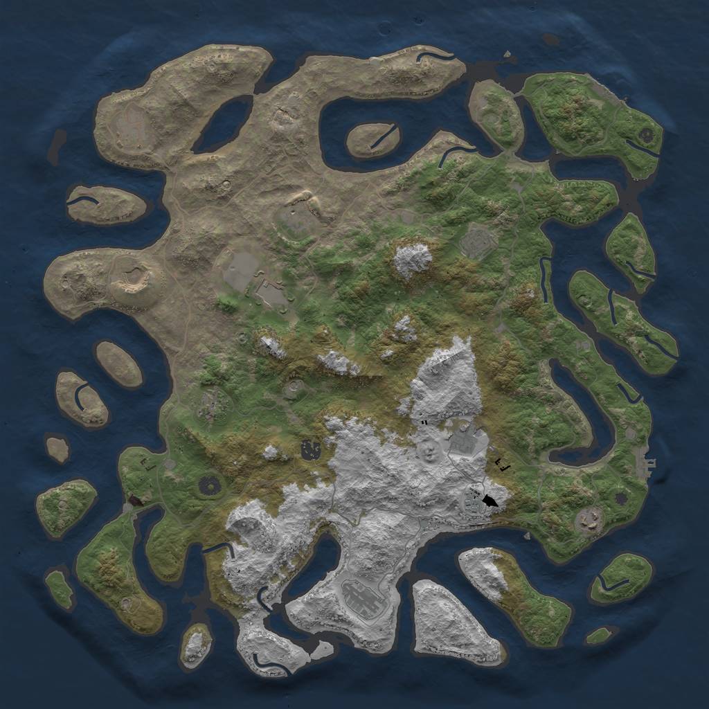 Rust Map: Procedural Map, Size: 5000, Seed: 523040092, 16 Monuments