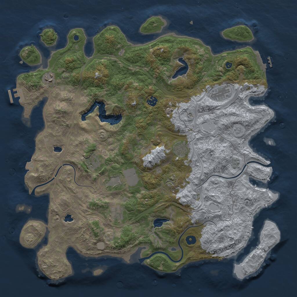 Rust Map: Procedural Map, Size: 4500, Seed: 1003485072, 15 Monuments