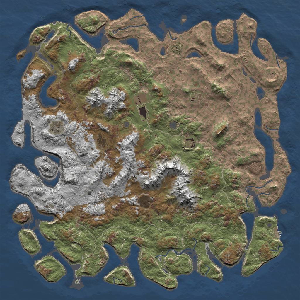 Rust Map: Procedural Map, Size: 6000, Seed: 591263050, 15 Monuments