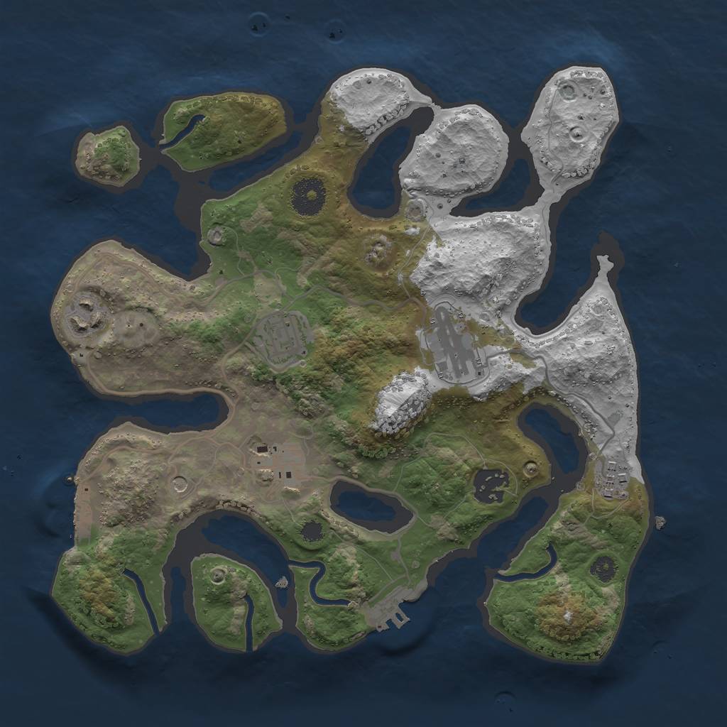 Rust Map: Procedural Map, Size: 3000, Seed: 29410, 11 Monuments