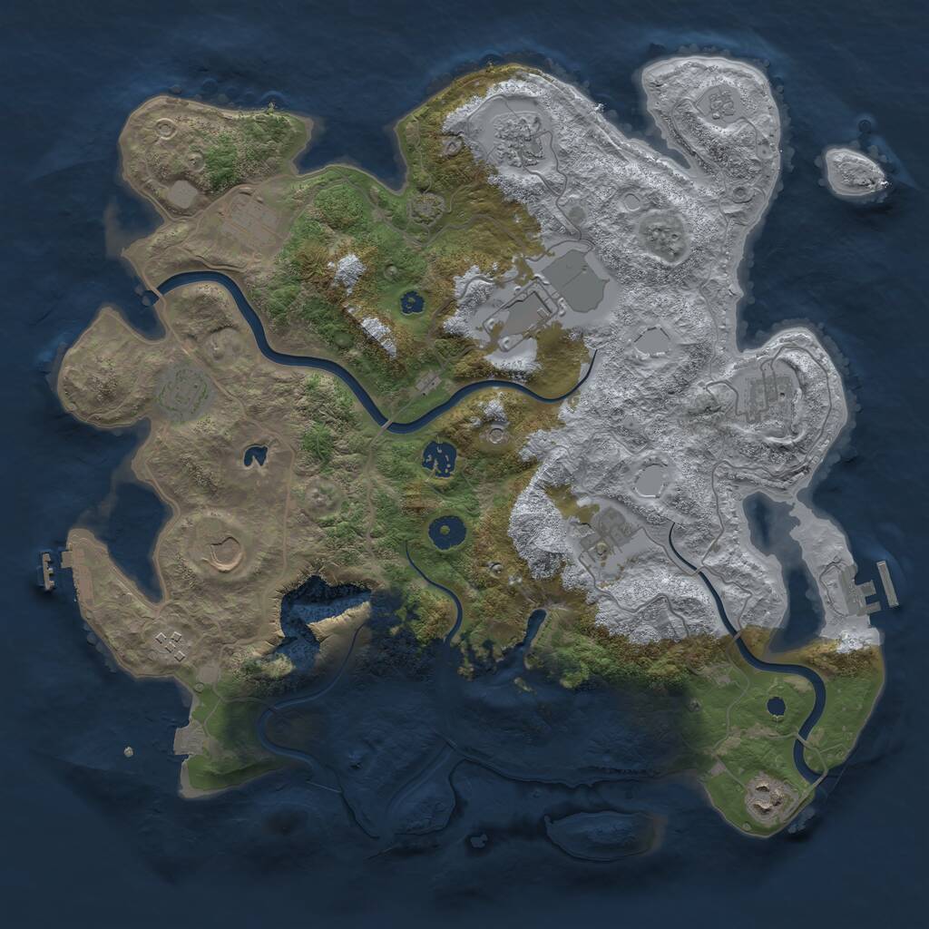 Rust Map: Procedural Map, Size: 4000, Seed: 927965010, 16 Monuments