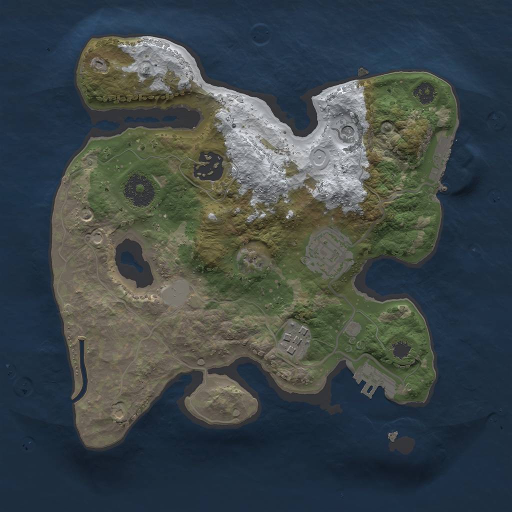 Rust Map: Procedural Map, Size: 2500, Seed: 365065819, 11 Monuments