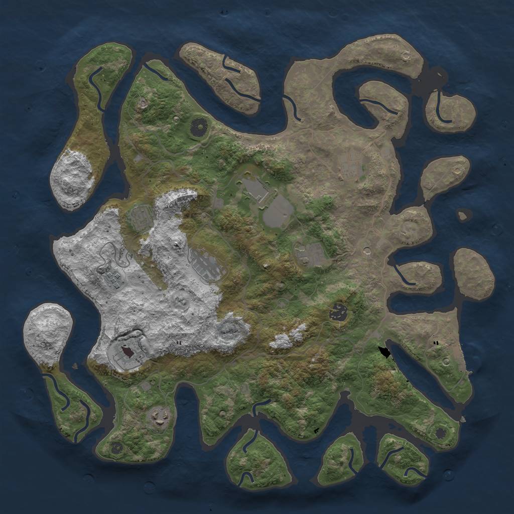 Rust Map: Procedural Map, Size: 4250, Seed: 21478, 13 Monuments