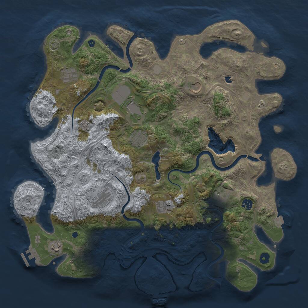 Rust Map: Procedural Map, Size: 4250, Seed: 21478, 16 Monuments