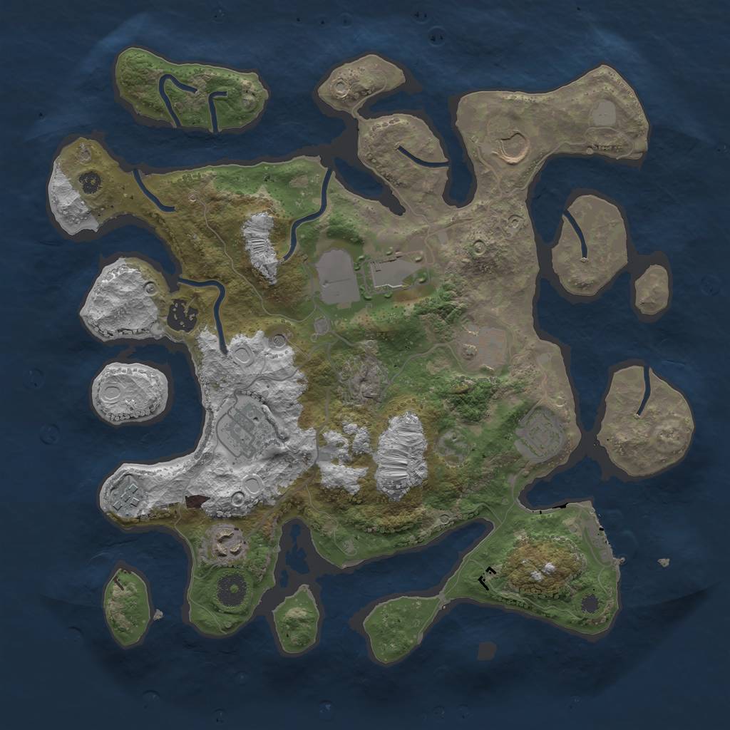 Rust Map: Procedural Map, Size: 3500, Seed: 17792, 15 Monuments