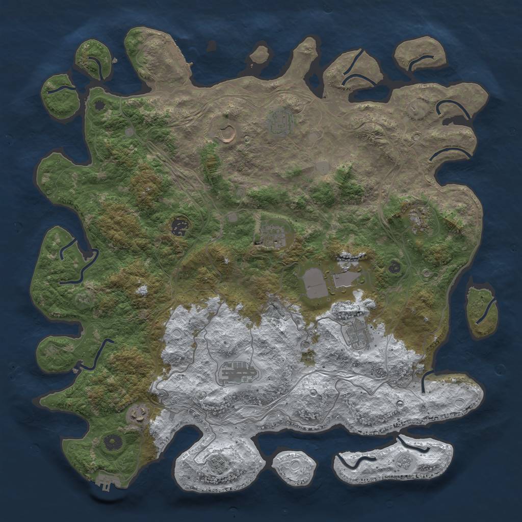 Rust Map: Procedural Map, Size: 4500, Seed: 13513, 19 Monuments