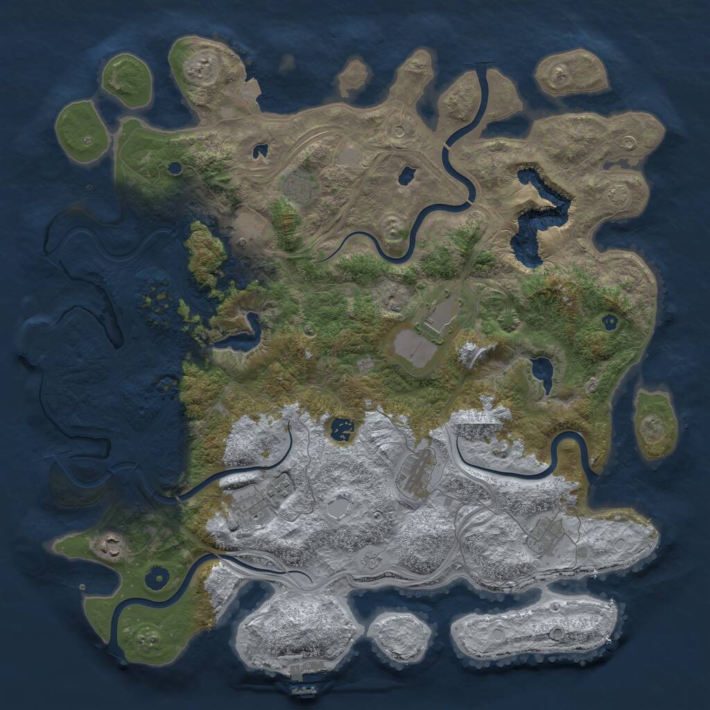 Rust Map: Procedural Map, Size: 4500, Seed: 13513, 15 Monuments