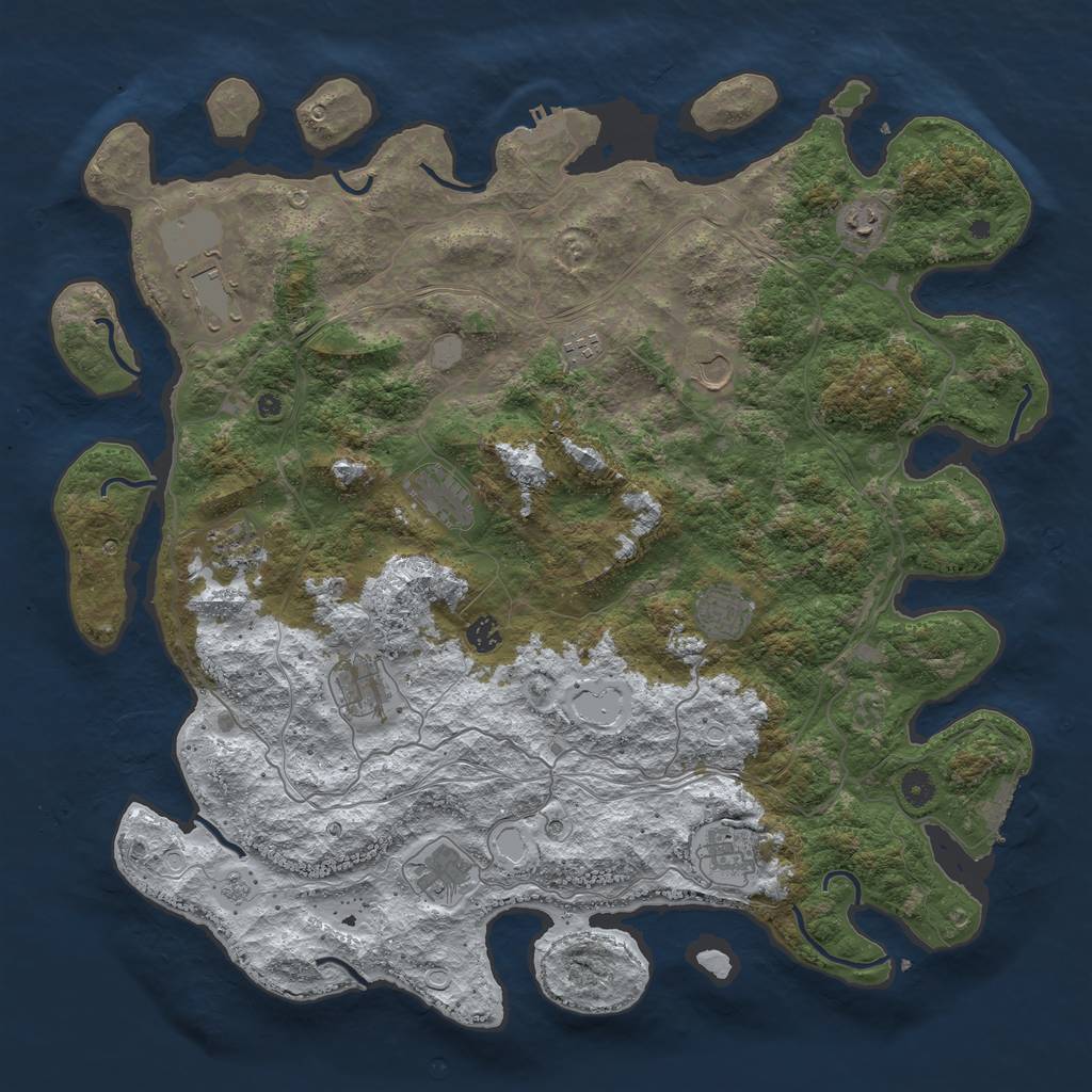 Rust Map: Procedural Map, Size: 4700, Seed: 6738, 20 Monuments