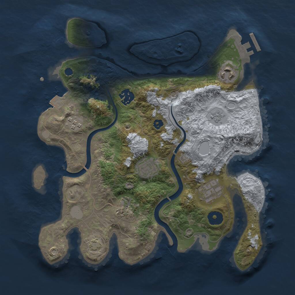 Rust Map: Procedural Map, Size: 3000, Seed: 9501787, 11 Monuments