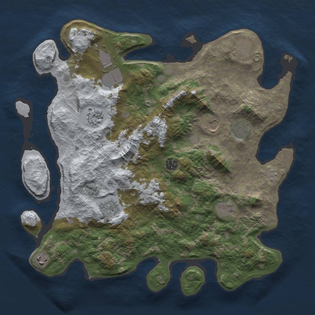 Rust Map: Barren, Size: 4000, Seed: 2018, 13 Monuments