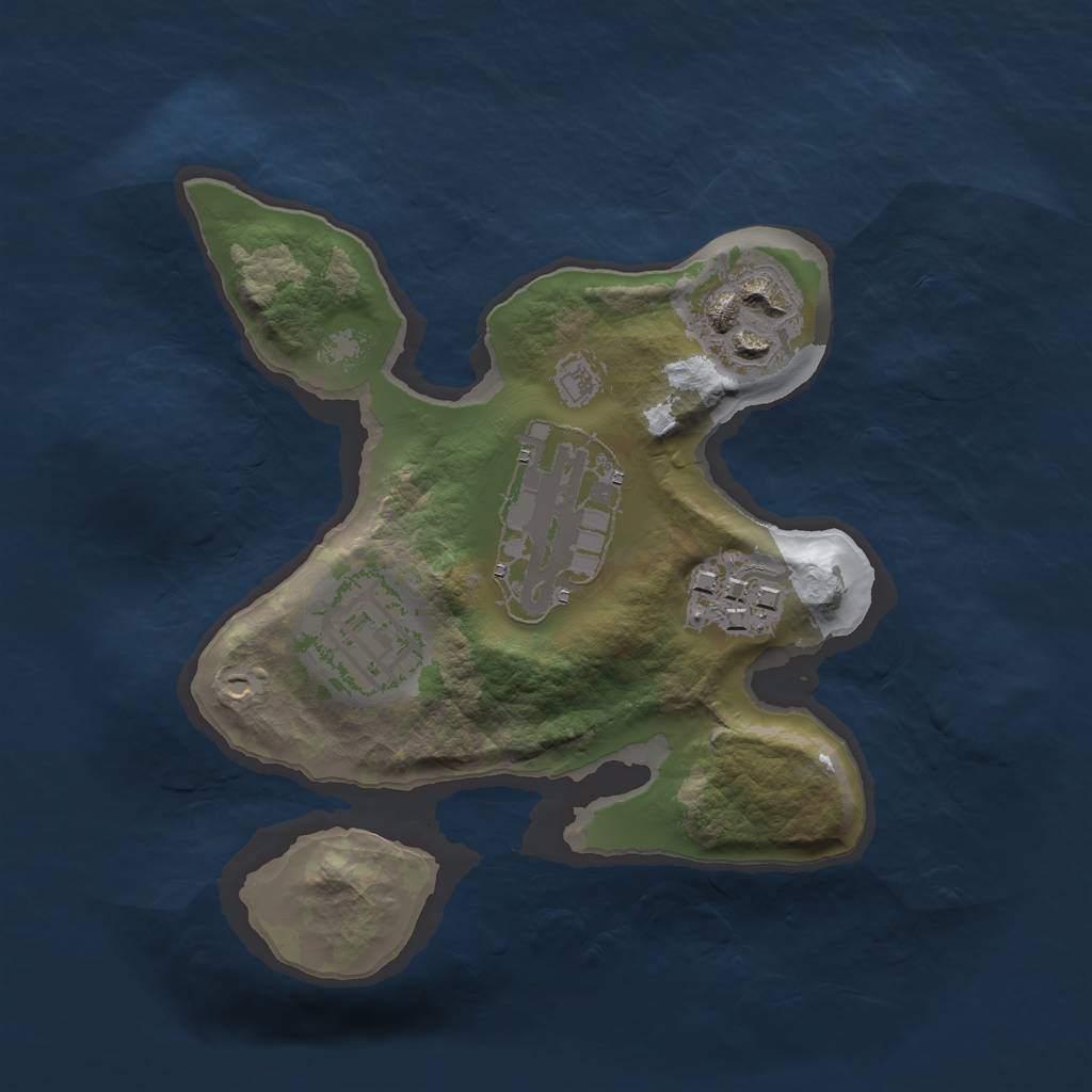 Rust Map: Barren, Size: 1900, Seed: 812559064, 6 Monuments