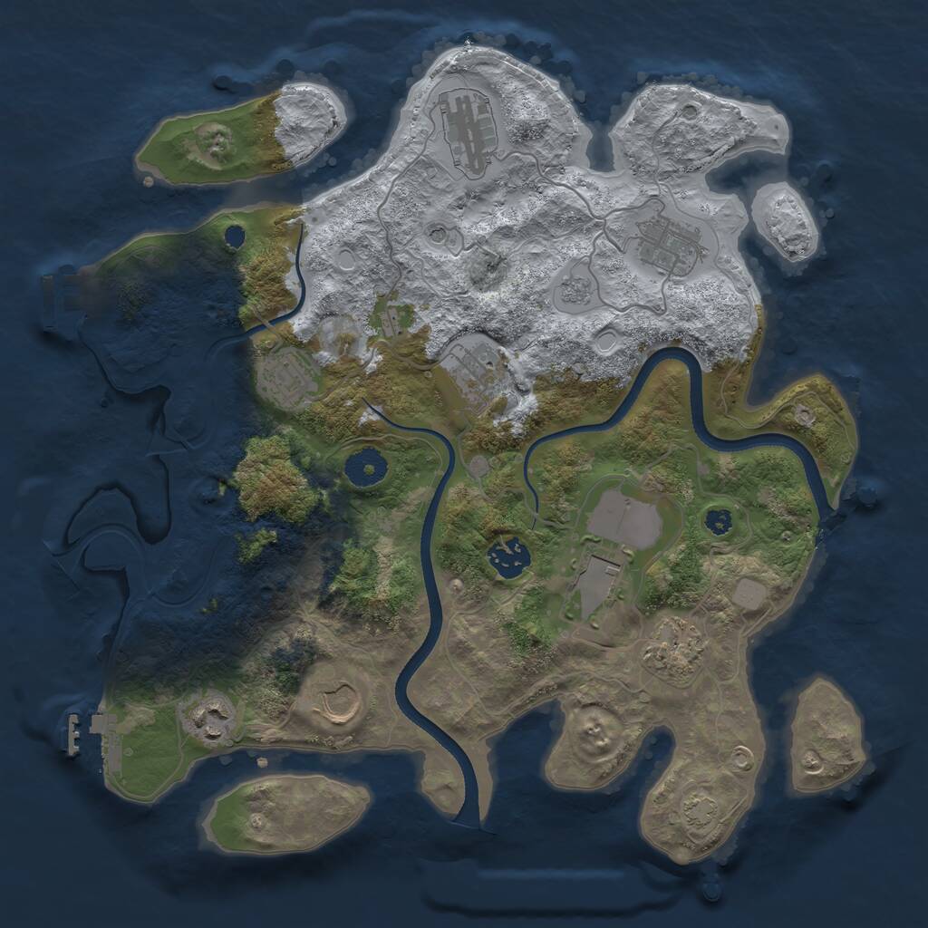 Rust Map: Procedural Map, Size: 3500, Seed: 8244822, 15 Monuments