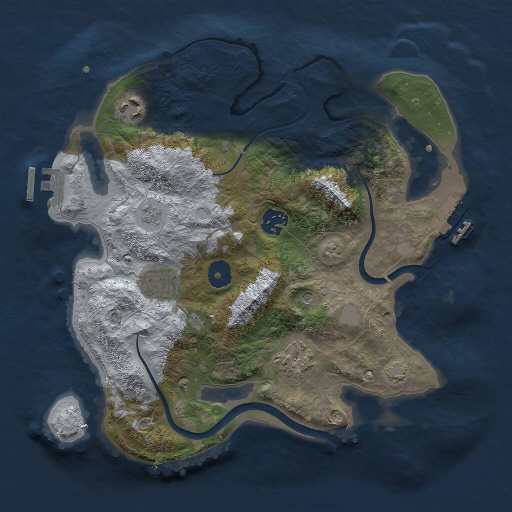 Rust Map: Procedural Map, Size: 3000, Seed: 1624356618, 10 Monuments