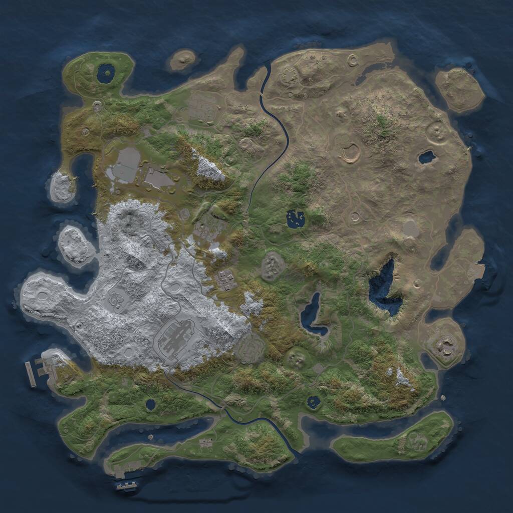 Rust Map: Procedural Map, Size: 4000, Seed: 4023, 15 Monuments