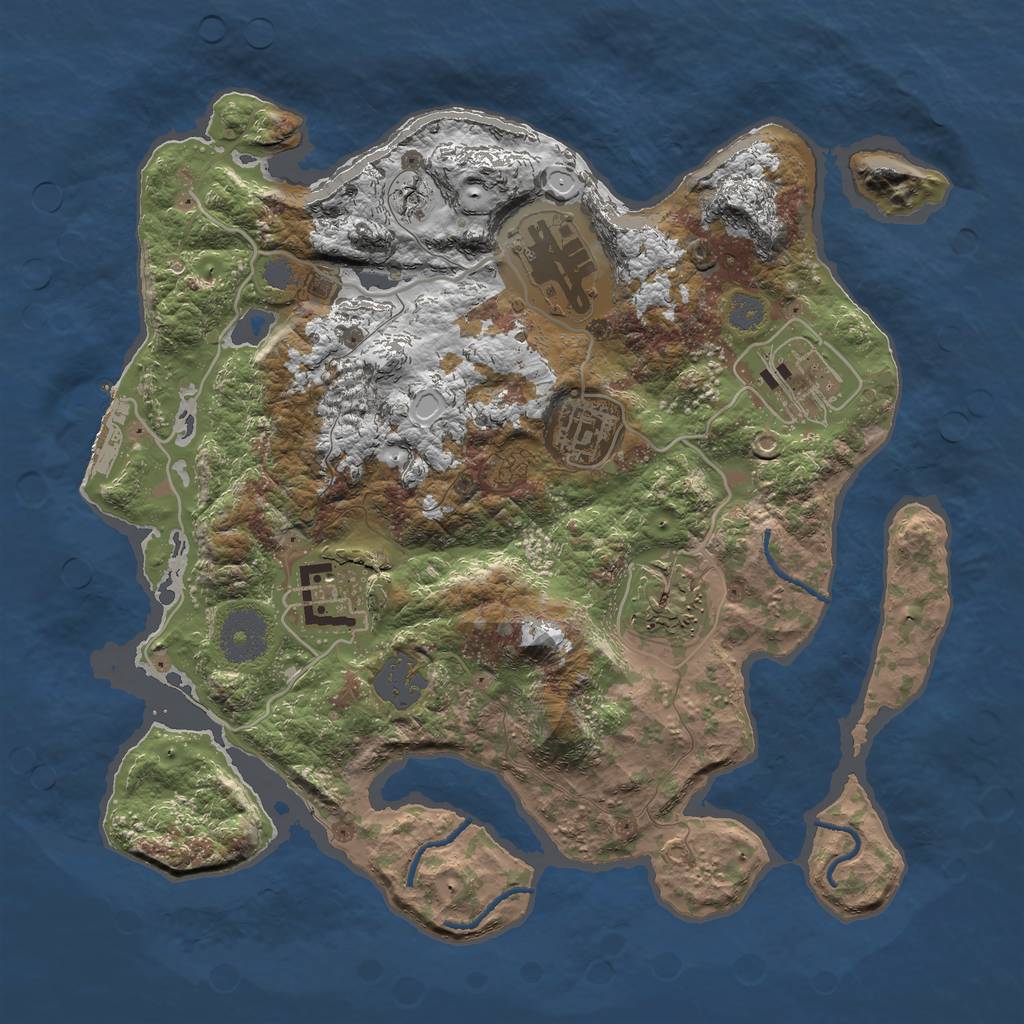 Rust Map: Procedural Map, Size: 3000, Seed: 92214, 11 Monuments