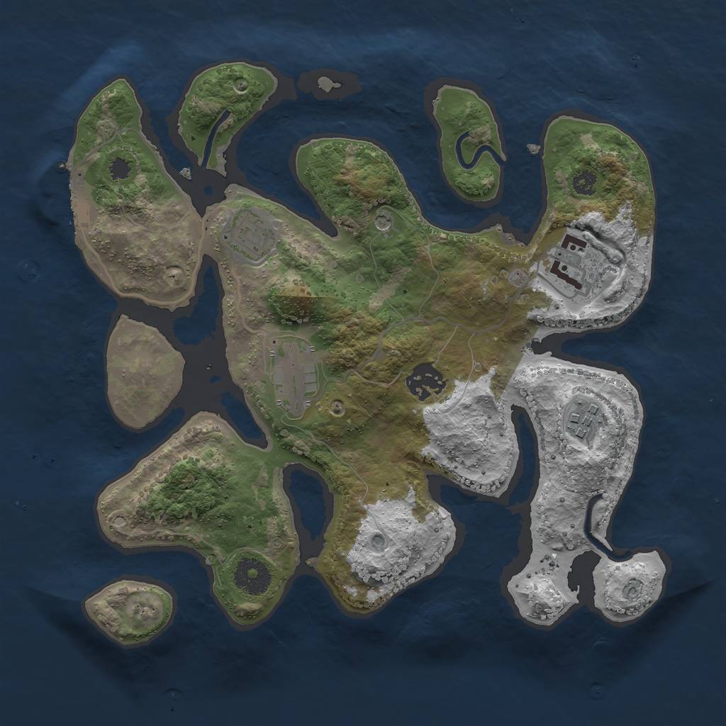 Rust Map: Procedural Map, Size: 3000, Seed: 14700, 9 Monuments