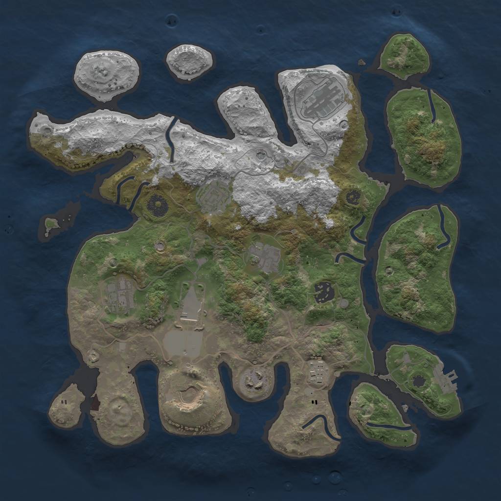 Rust Map: Procedural Map, Size: 3500, Seed: 25022021, 13 Monuments