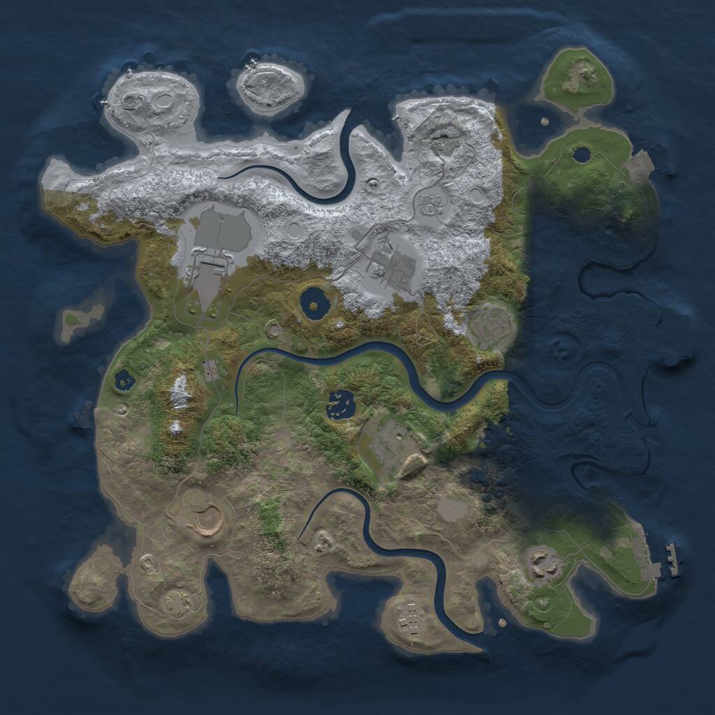 Rust Map: Procedural Map, Size: 3500, Seed: 25022021, 14 Monuments