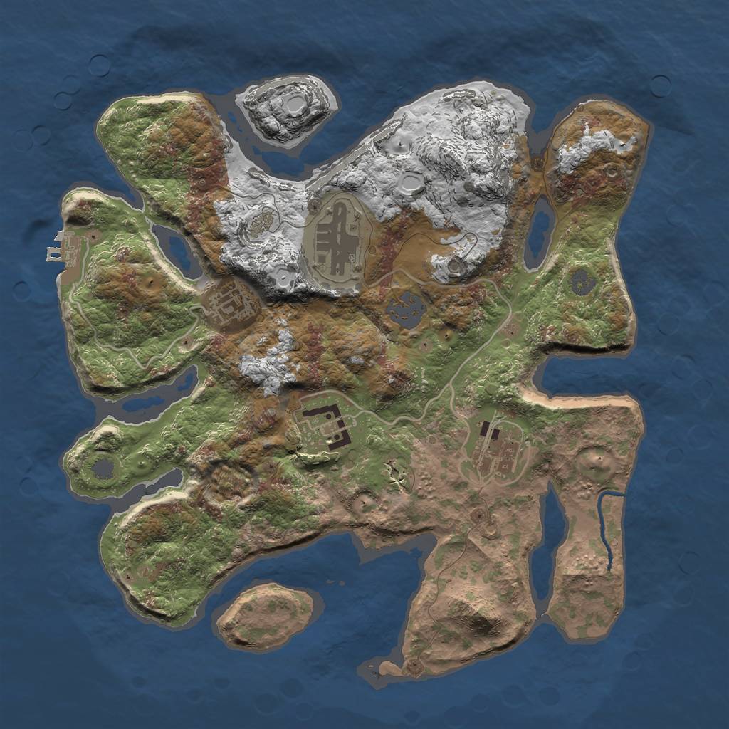 Rust Map: Procedural Map, Size: 3000, Seed: 2310634, 10 Monuments