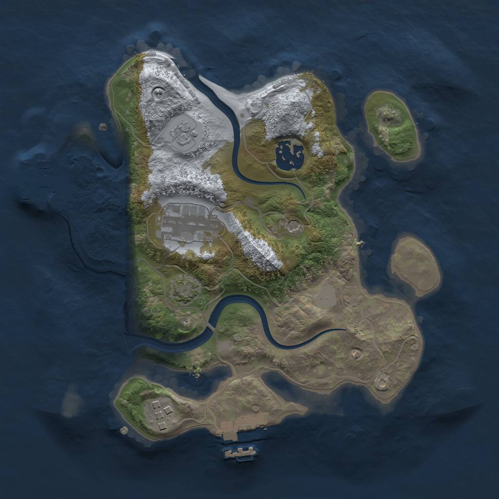 Rust Map: Procedural Map, Size: 2500, Seed: 2024426521, 9 Monuments