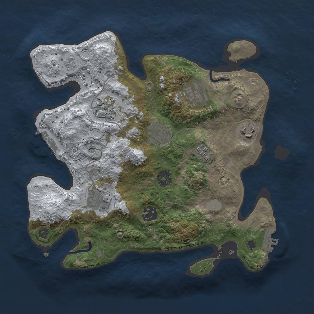 Rust Map: Procedural Map, Size: 3000, Seed: 1674588330, 16 Monuments