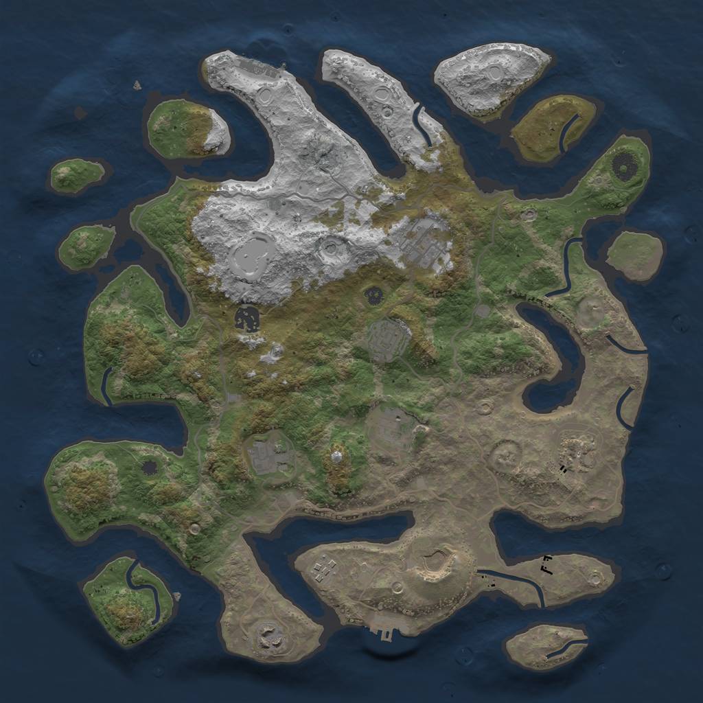 Rust Map: Procedural Map, Size: 4000, Seed: 66584, 20 Monuments