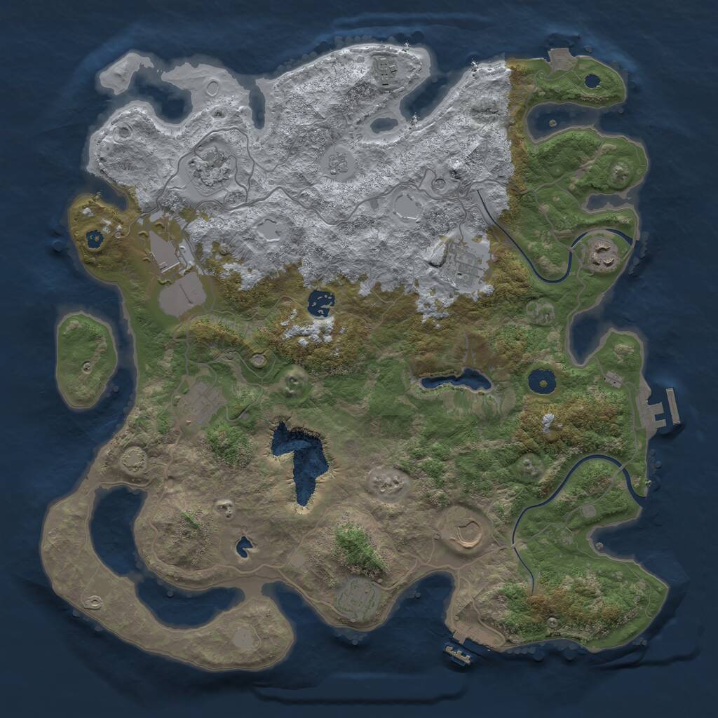 Rust Map: Procedural Map, Size: 4000, Seed: 578864, 15 Monuments