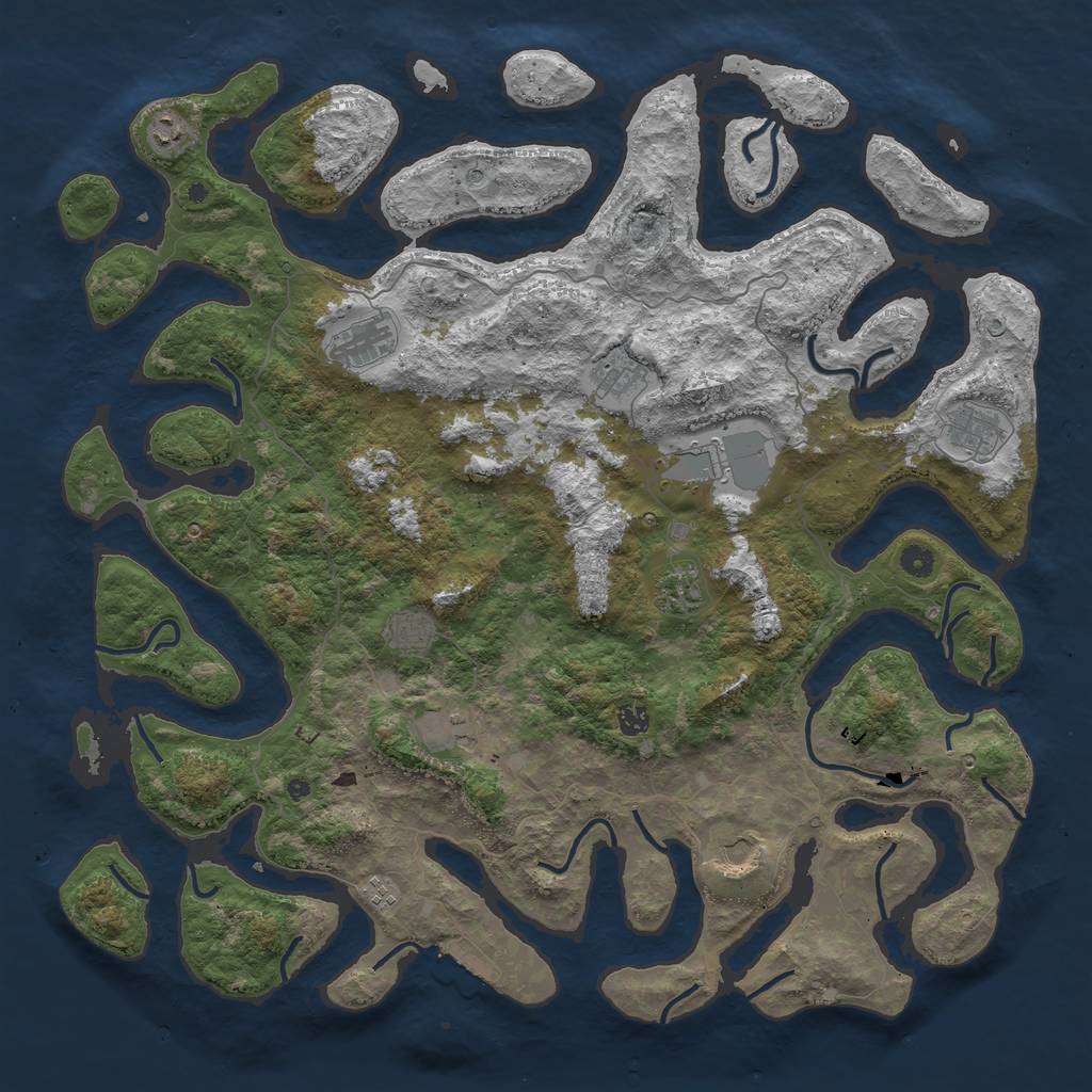 Rust Map: Procedural Map, Size: 5000, Seed: 1253941398, 15 Monuments