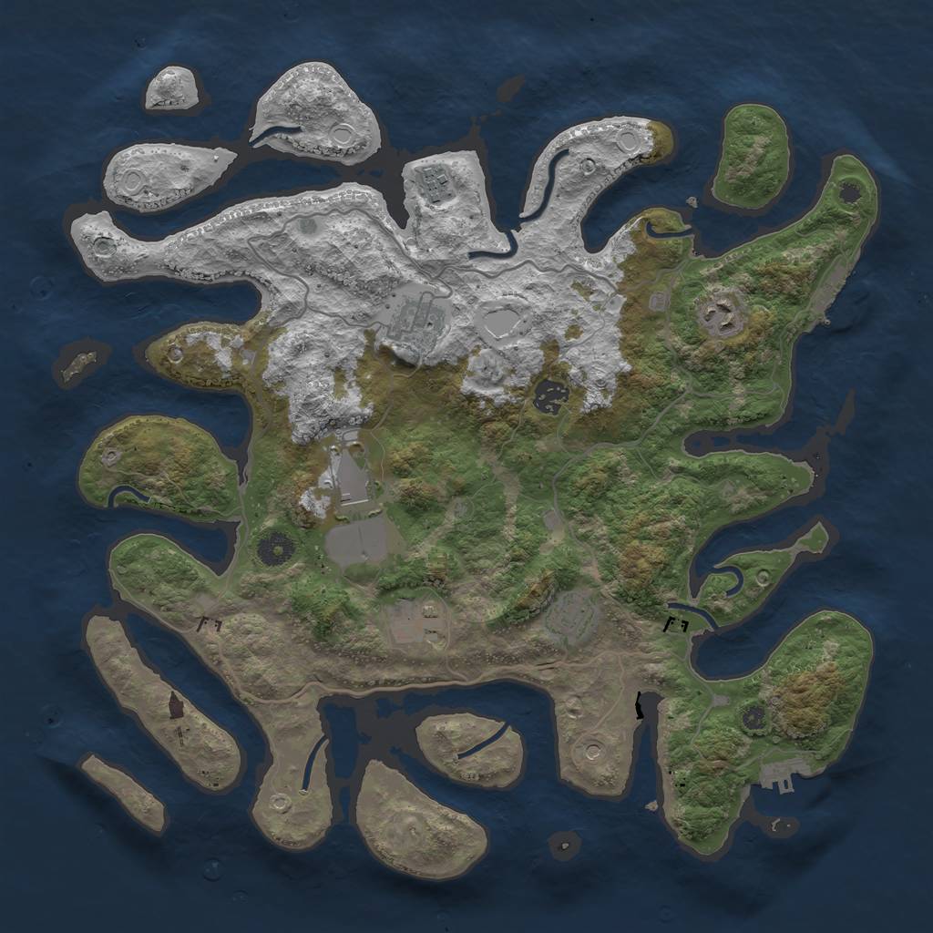 Rust Map: Procedural Map, Size: 4000, Seed: 8659533, 15 Monuments