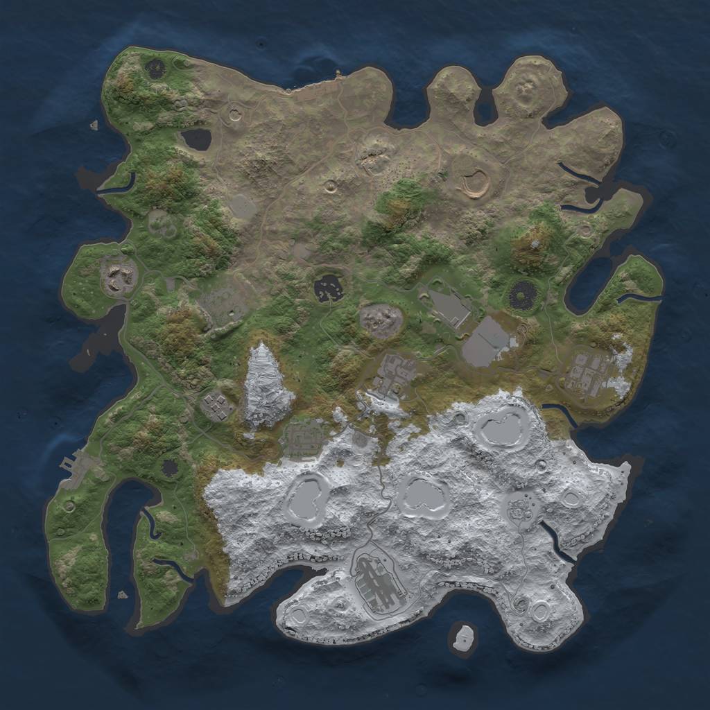 Rust Map: Procedural Map, Size: 3750, Seed: 82151928, 19 Monuments