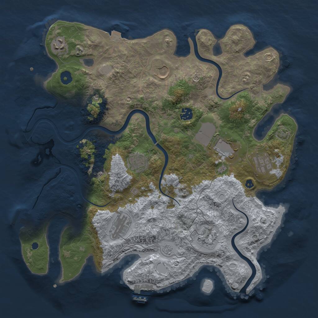 Rust Map: Procedural Map, Size: 3750, Seed: 82151928, 15 Monuments