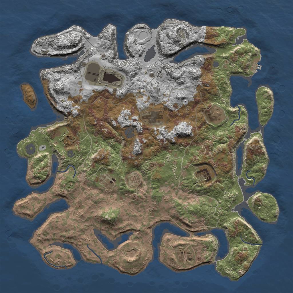 Rust Map: Procedural Map, Size: 4200, Seed: 1865432, 15 Monuments