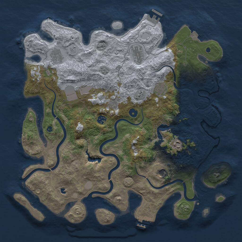 Rust Map: Procedural Map, Size: 4200, Seed: 1865432, 15 Monuments