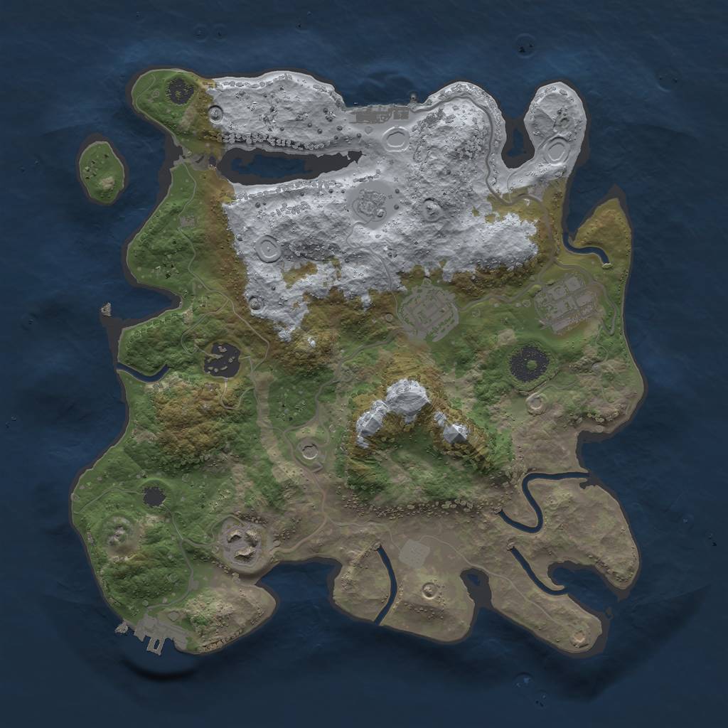 Rust Map: Procedural Map, Size: 3000, Seed: 35159866, 13 Monuments