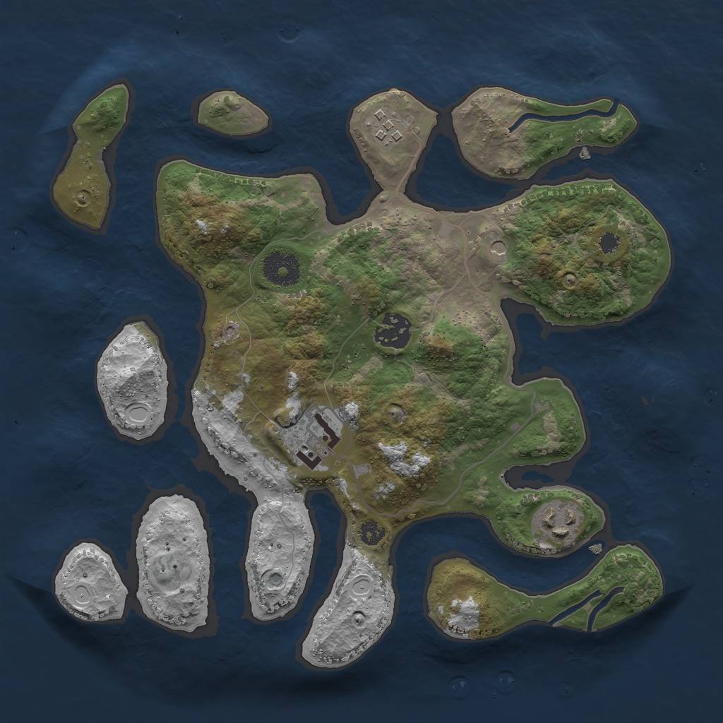 Rust Map: Procedural Map, Size: 3000, Seed: 545427846, 10 Monuments