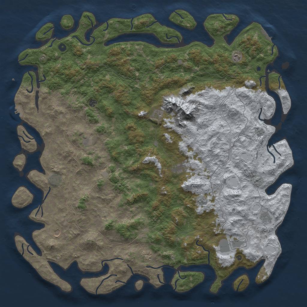 Rust Map: Procedural Map, Size: 6000, Seed: 124241455, 20 Monuments