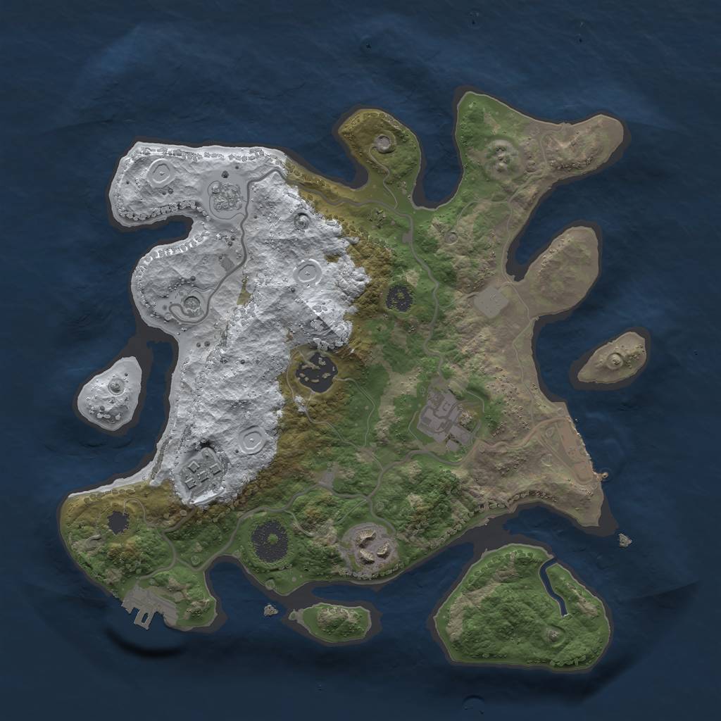 Rust Map: Procedural Map, Size: 2800, Seed: 1761741231, 13 Monuments