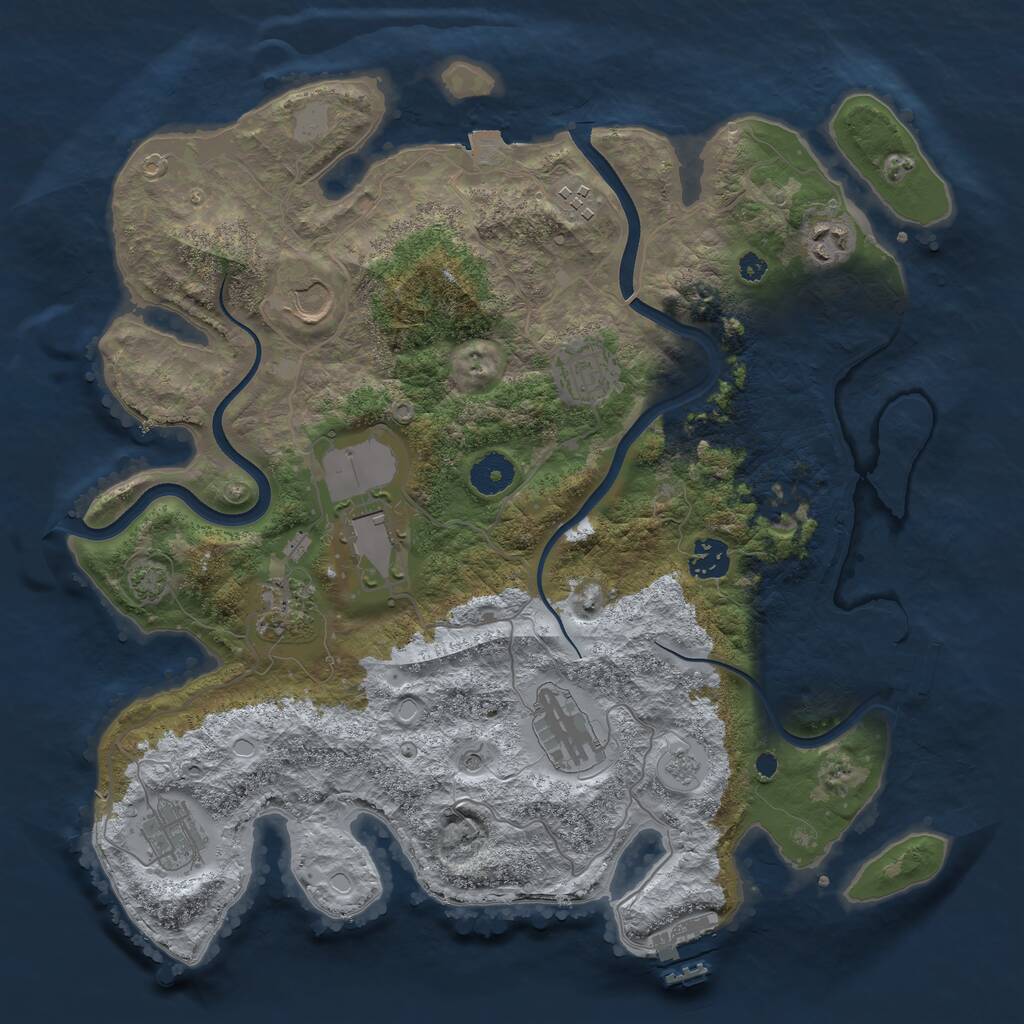Rust Map: Procedural Map, Size: 3700, Seed: 189816839, 15 Monuments