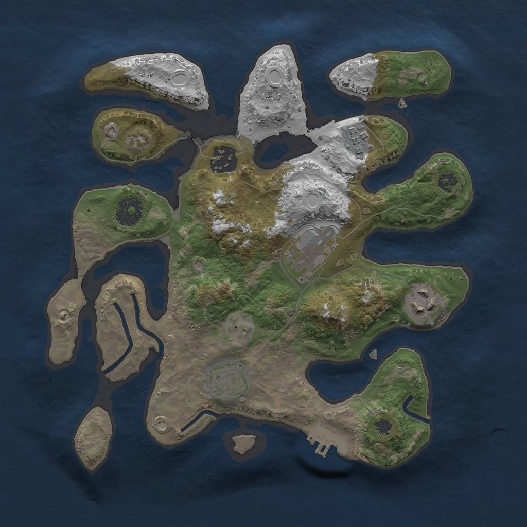 Rust Map: Procedural Map, Size: 2800, Seed: 1047453196, 14 Monuments