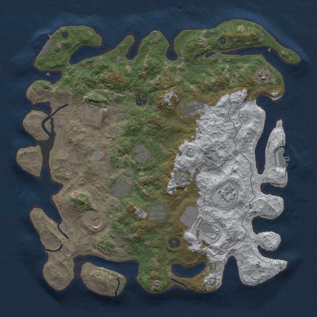 Rust Map: Procedural Map, Size: 4100, Seed: 21012021, 20 Monuments