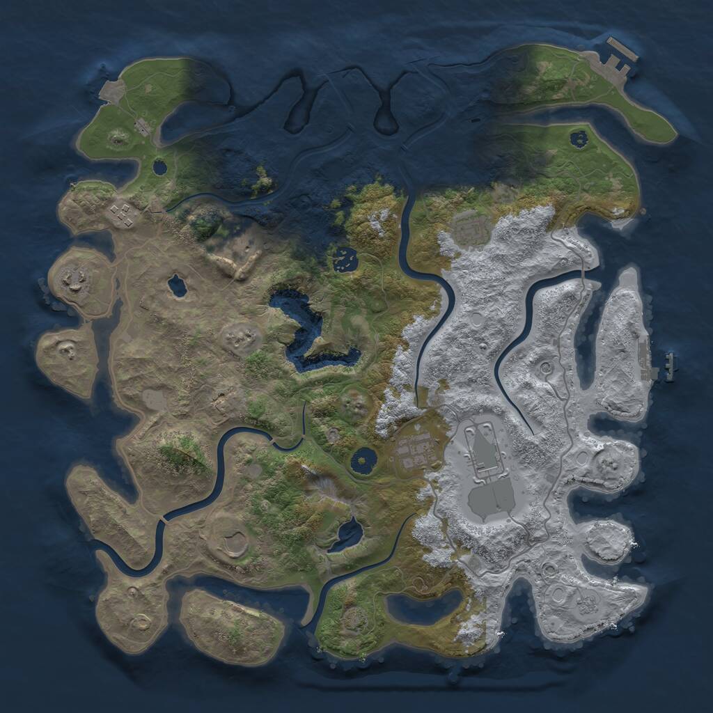 Rust Map: Procedural Map, Size: 4100, Seed: 21012021, 14 Monuments