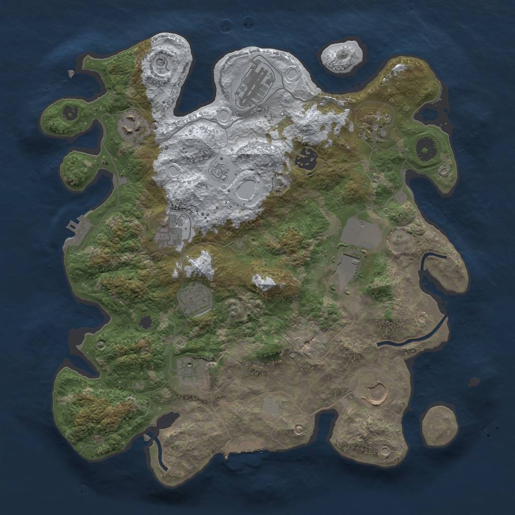 Rust Map: Procedural Map, Size: 3500, Seed: 22544, 18 Monuments