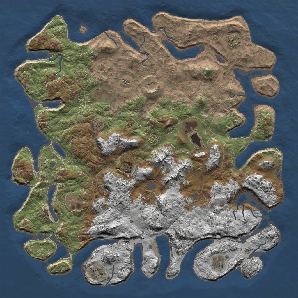 Rust Map: Procedural Map, Size: 5000, Seed: 5193, 15 Monuments