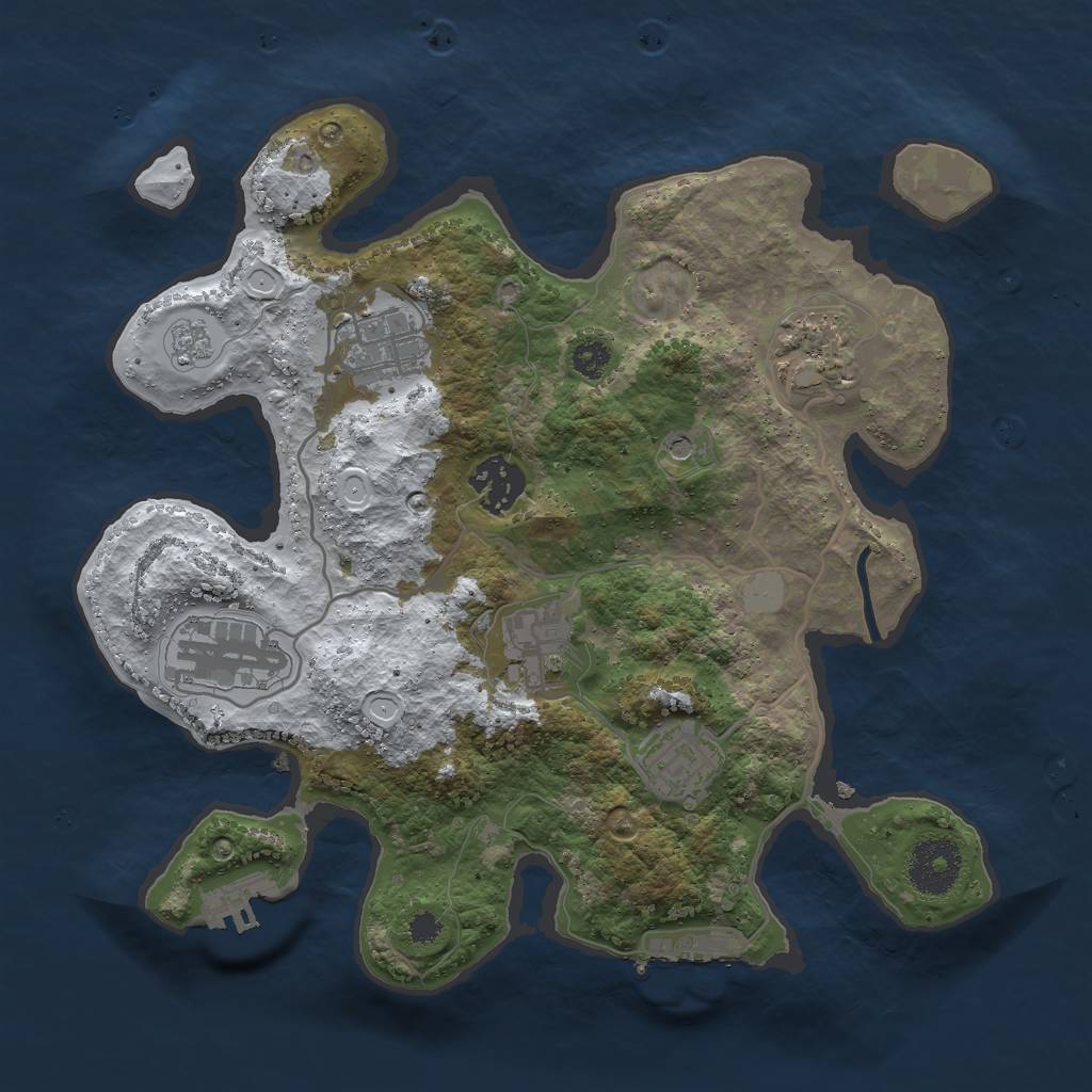 Rust Map: Procedural Map, Size: 3000, Seed: 13465414, 15 Monuments