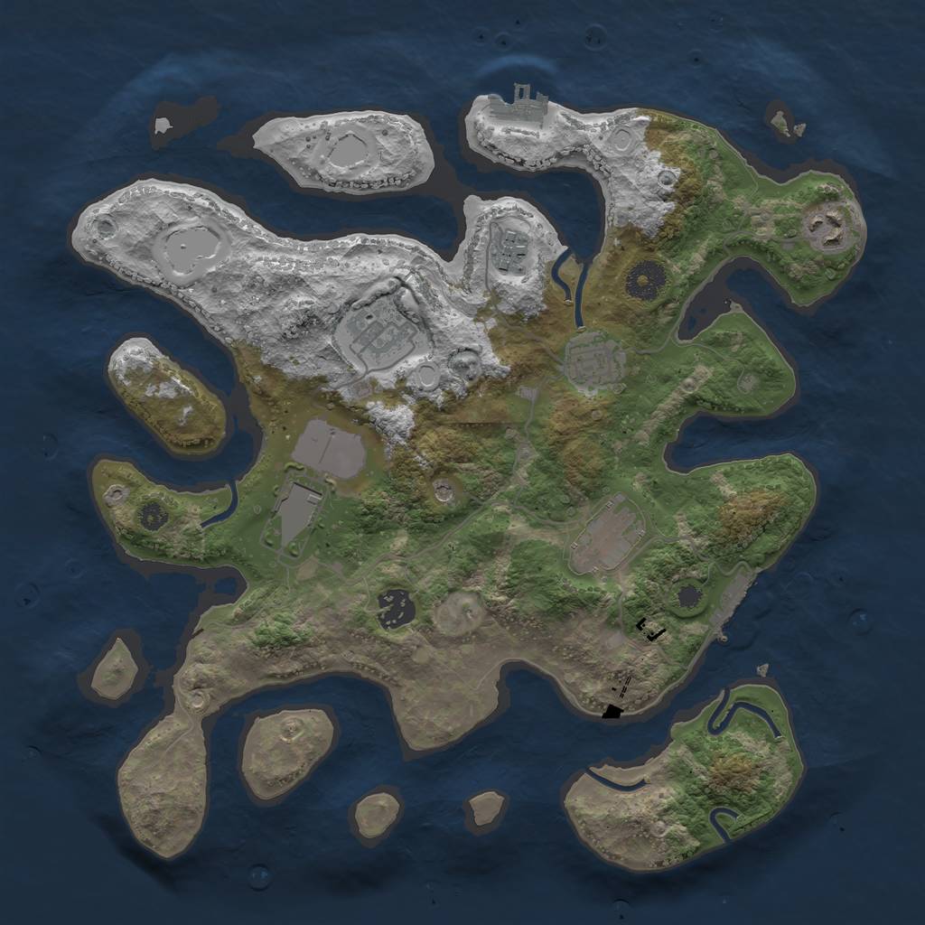 Rust Map: Procedural Map, Size: 3500, Seed: 754988, 15 Monuments