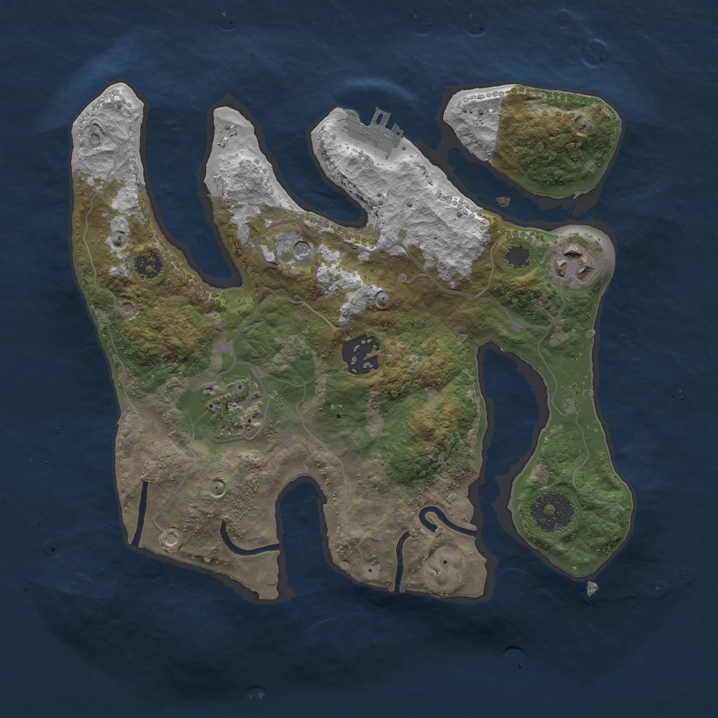 Rust Map: Procedural Map, Size: 2700, Seed: 2008550, 7 Monuments