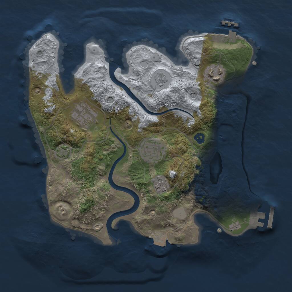 Rust Map: Procedural Map, Size: 2700, Seed: 2008550, 10 Monuments
