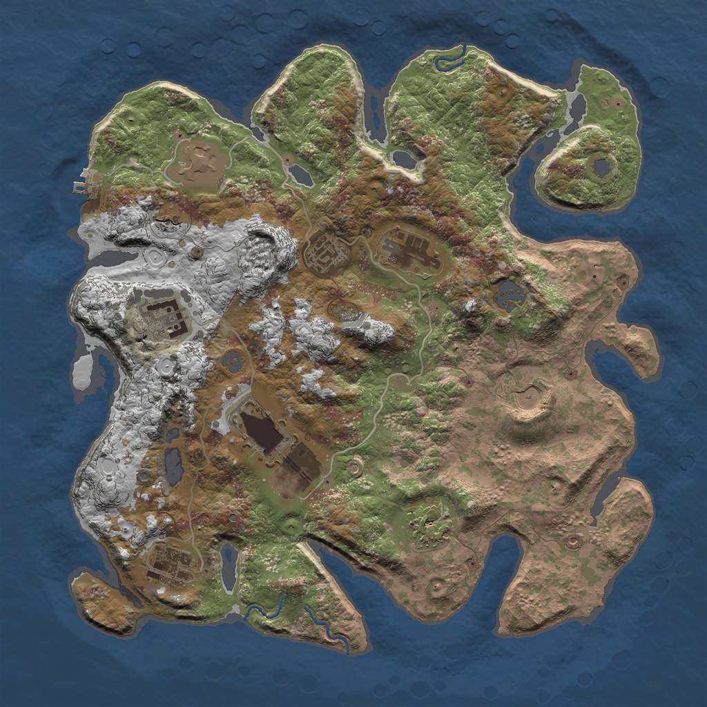 Rust Map: Procedural Map, Size: 3500, Seed: 246441, 14 Monuments