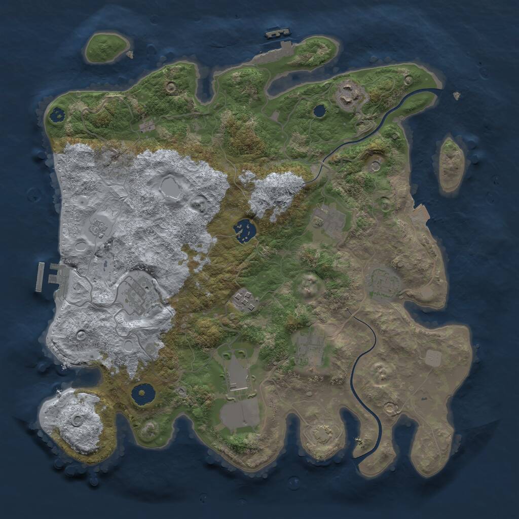 Rust Map: Procedural Map, Size: 3500, Seed: 246441, 14 Monuments