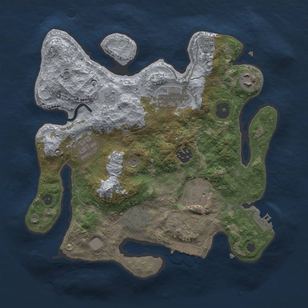 Rust Map: Procedural Map, Size: 3000, Seed: 104057286, 16 Monuments